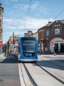 trams at foot of walk -2
