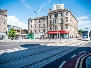 trams at foot of walk -5