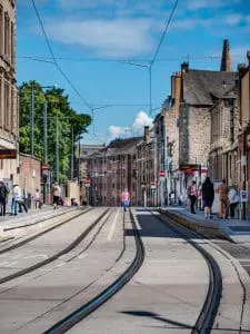 trams at foot of walk -8